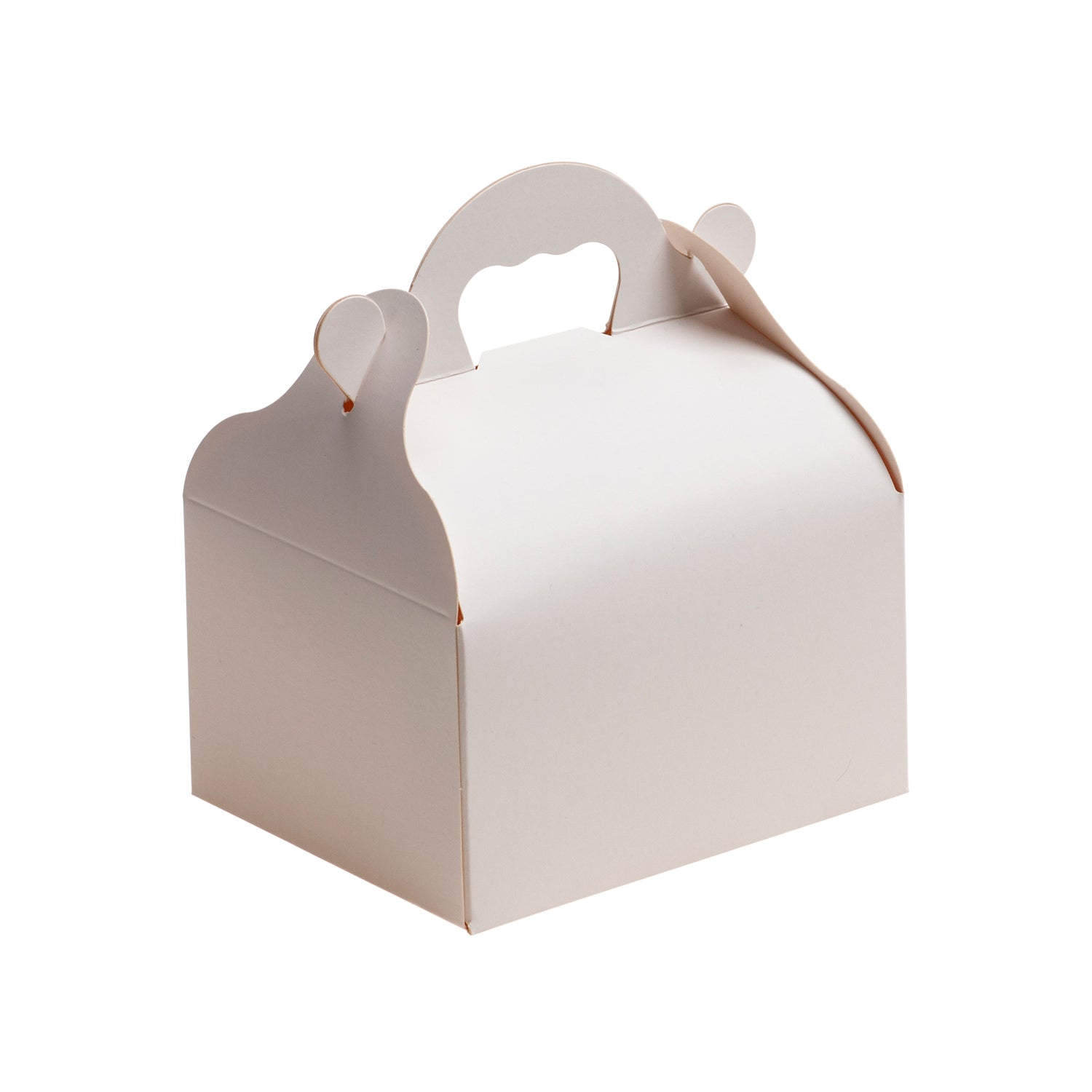 WHITE CARDBOARD CAKE BOX WITH HANDLES 10X12X7CM