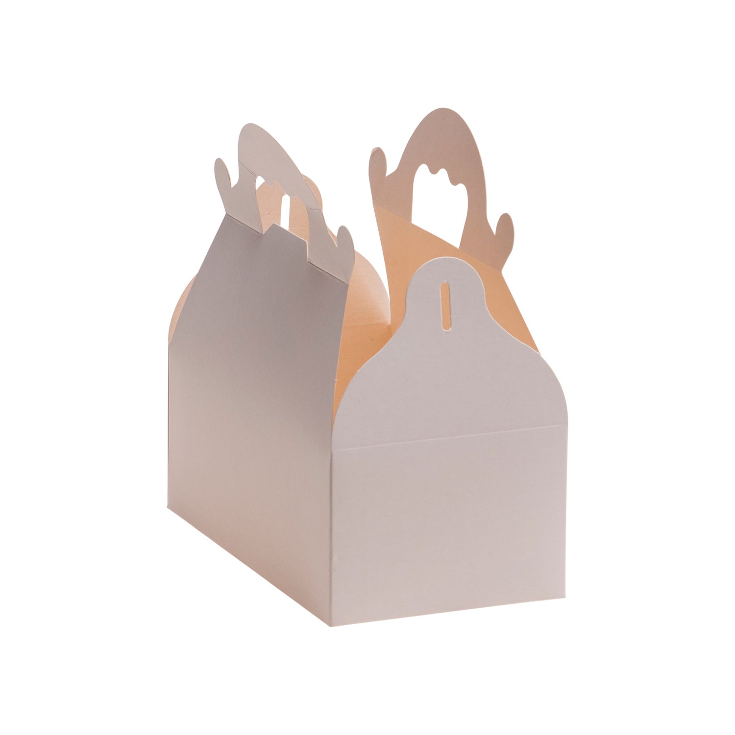 CAJA BLANCA CARTÓN CON ASAS DE PASTELERÍA 10X18X7CM