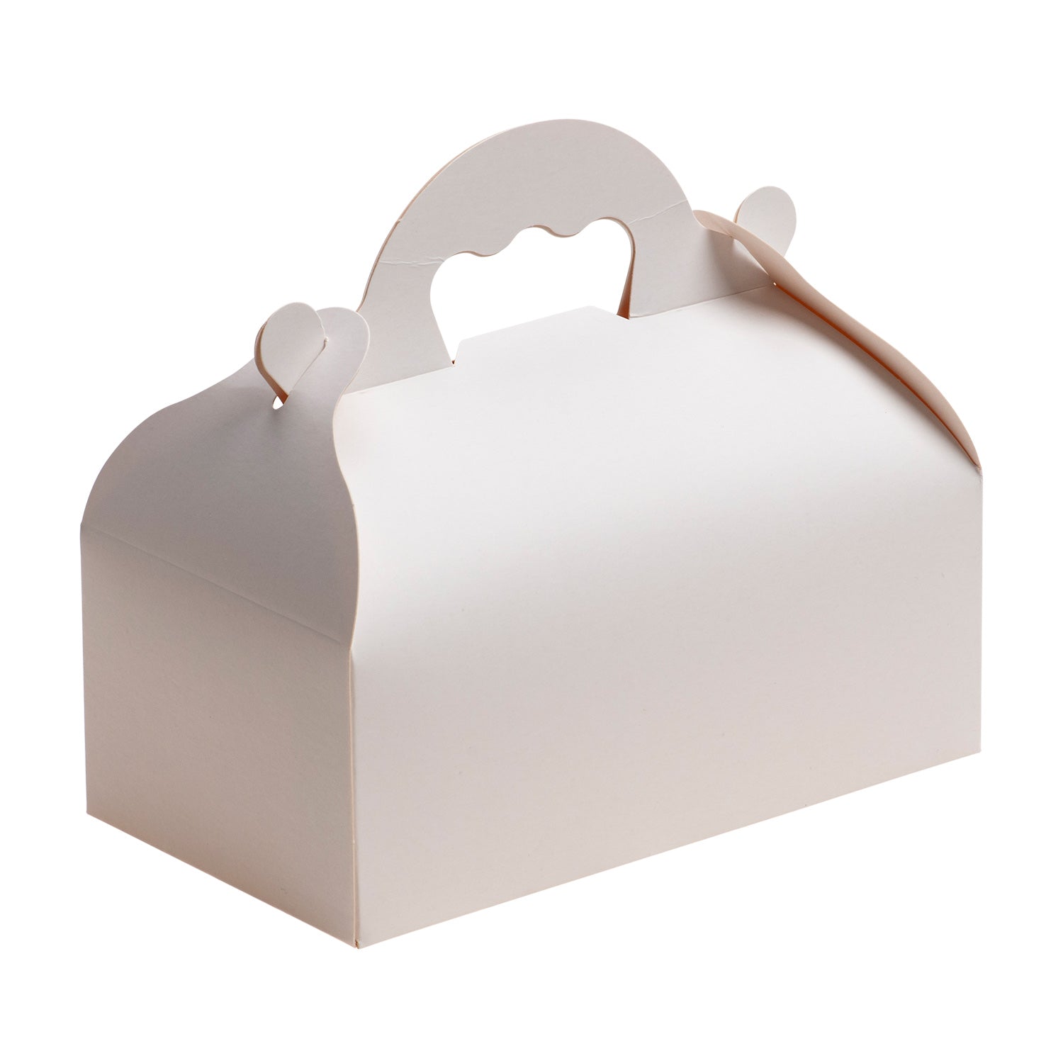 WHITE CARDBOARD CAKE BOX WITH HANDLES 10X18X7CM