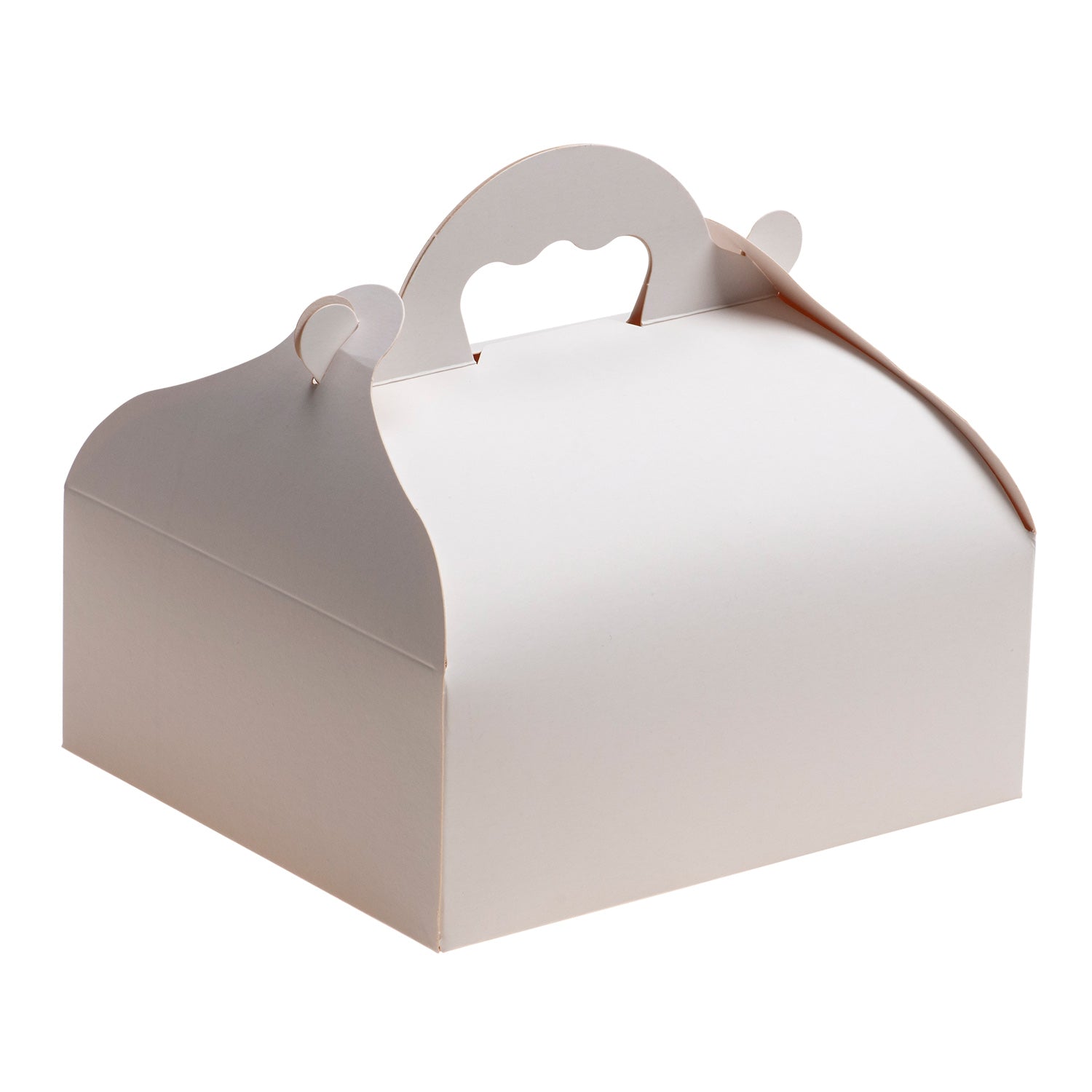 WHITE CARDBOARD CAKE BOX WITH HANDLES 16X18X7CM