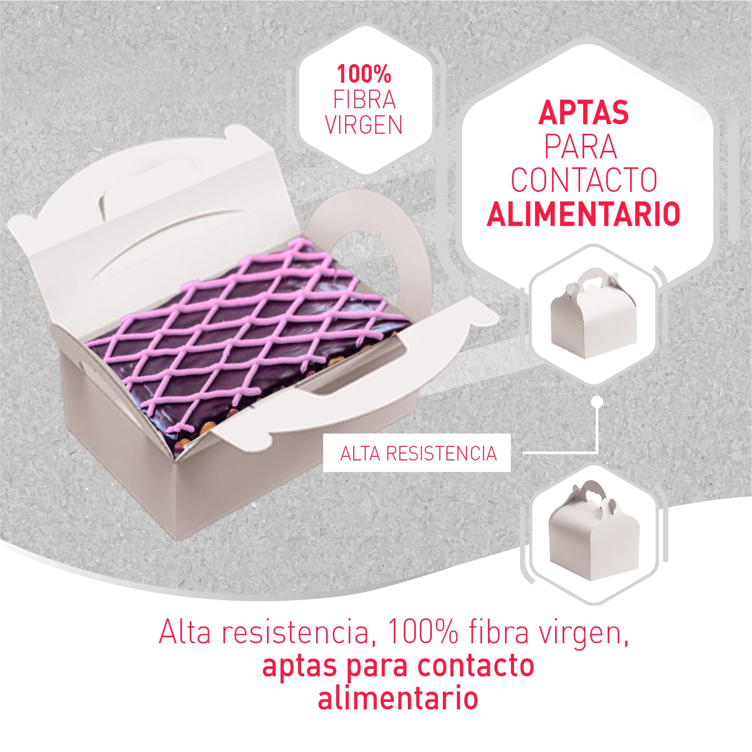 CAJA TARTA BLANCA CARTON CON ASA 18X18X7CM