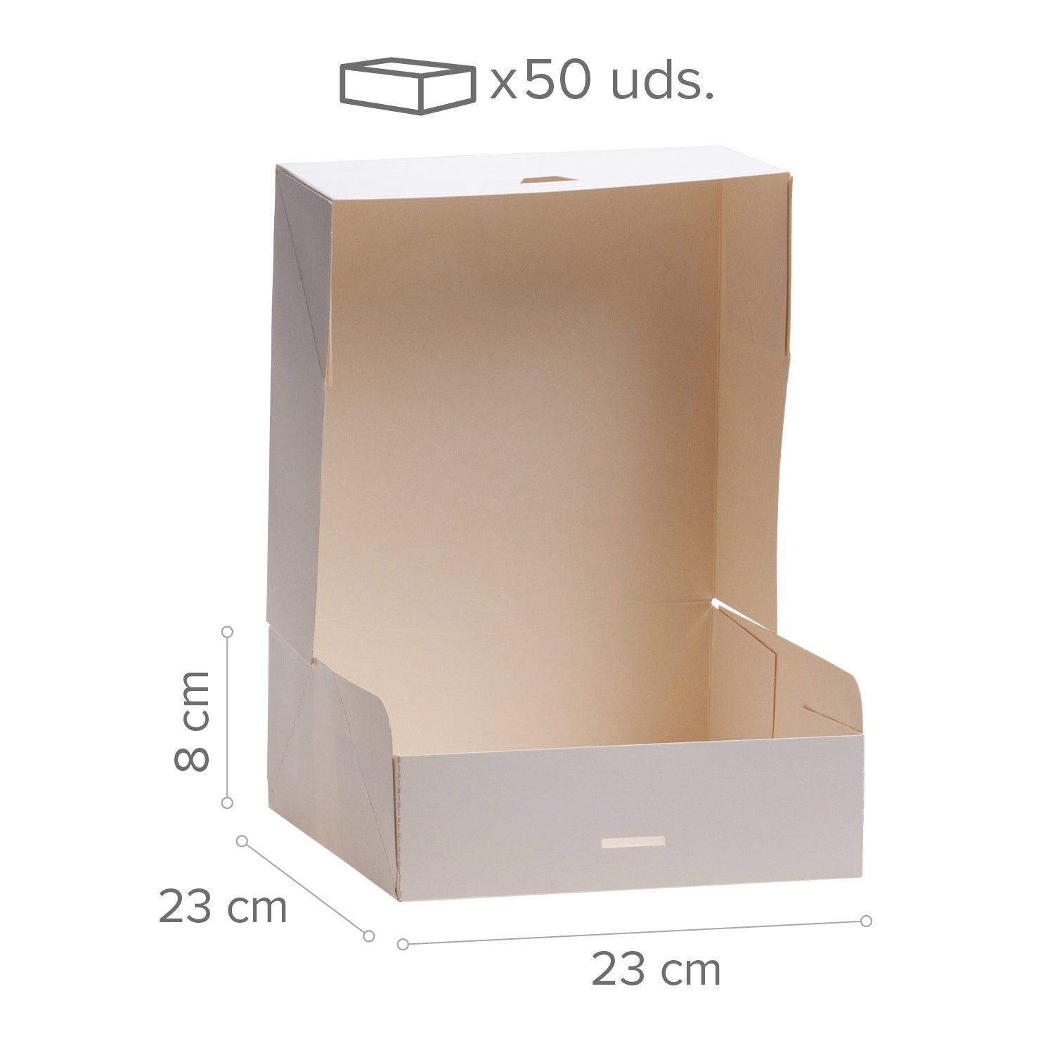 SCATOLA PER DOLCI IN CARTONE BIANCO 23X23X8CM