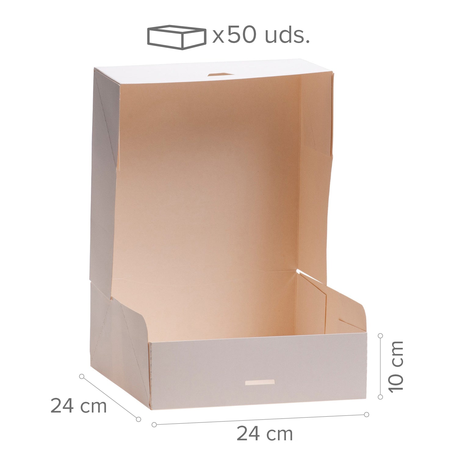 CAJA TARTA BLANCA CARTON 24X24X10 CM