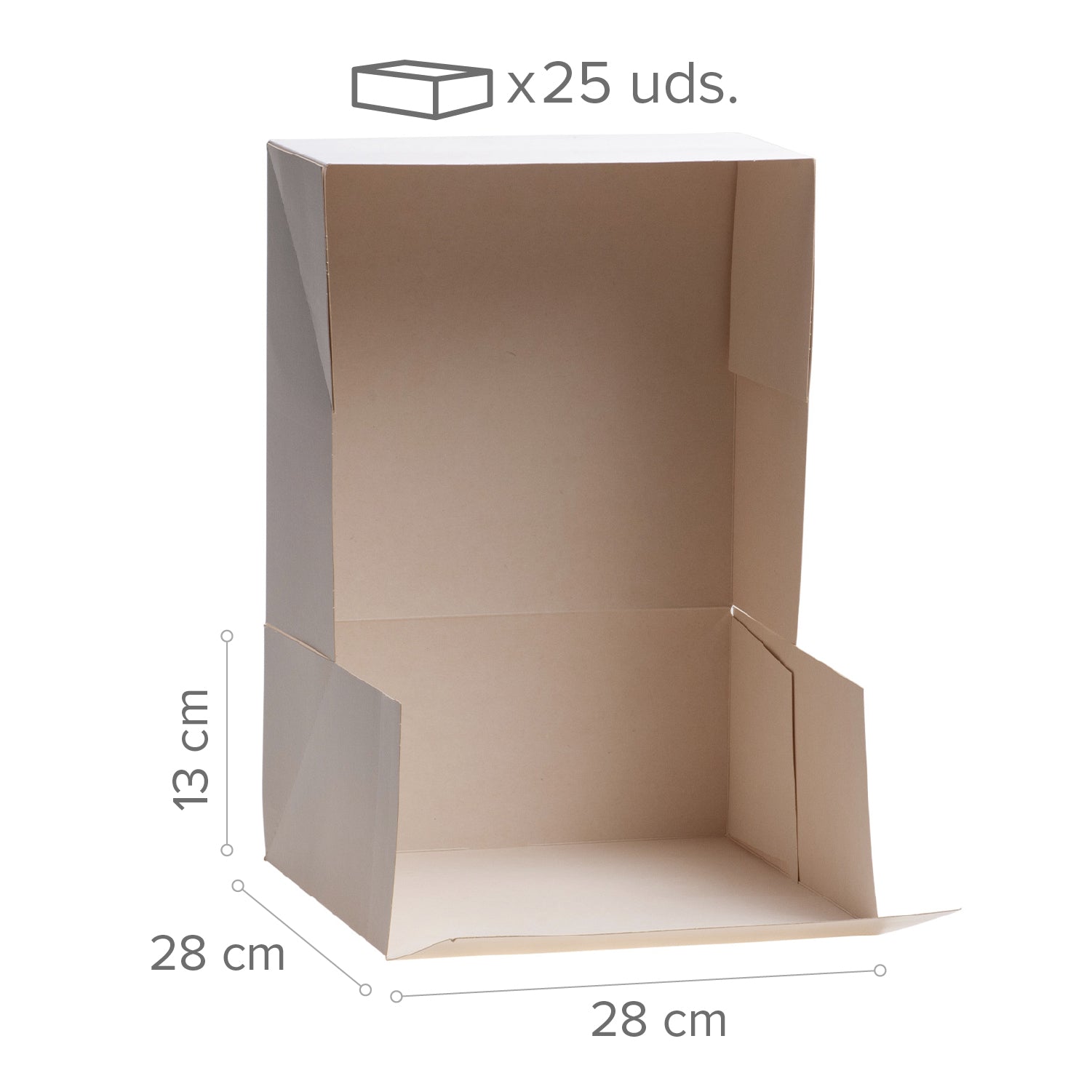 CAJA TARTA BLANCA CARTON 28X28X13 CM