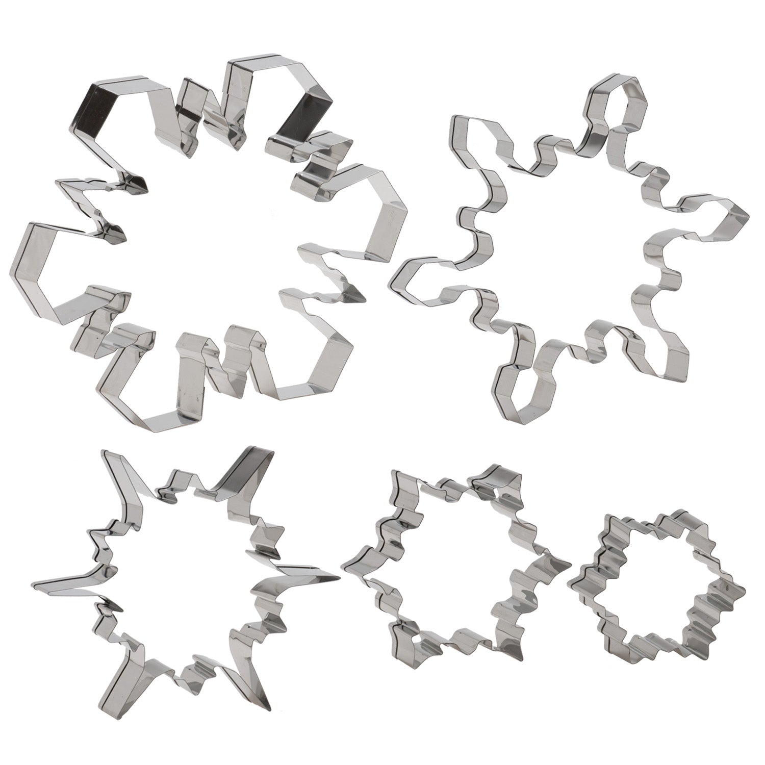 SNOWFLAKE STAINLES STEEL CUTTERS SET 5 PIECES