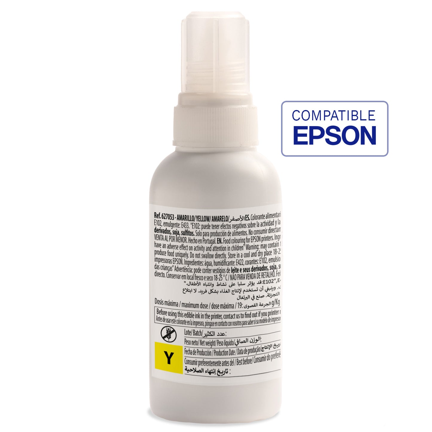 GARRAFA TINTA AMARELA COMPATÍVEL EPSON EKOTANK 100CC