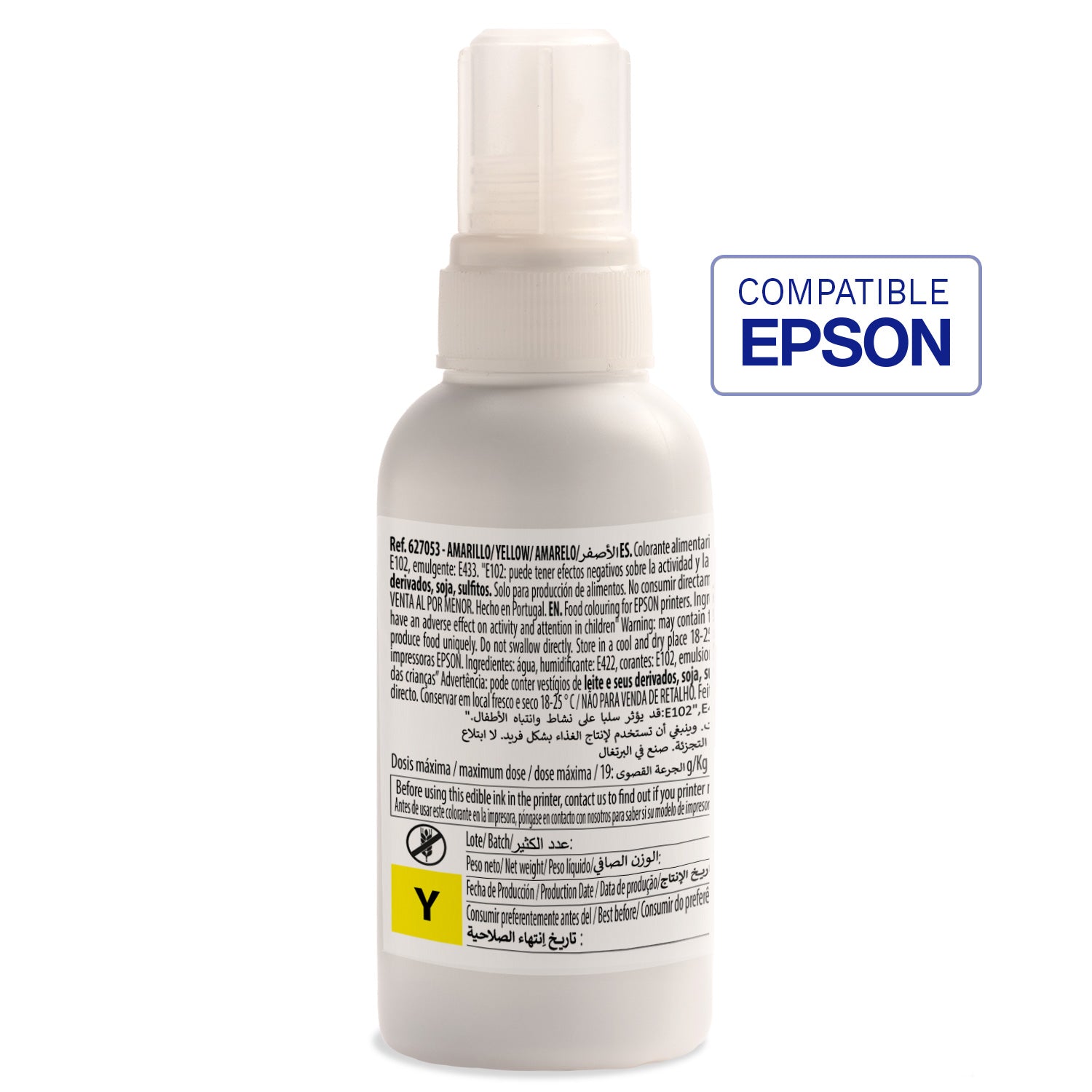 FLACONE INCHIOSTRO GIALLO COMPATIBILIE EPSON EKOTANK 100CC