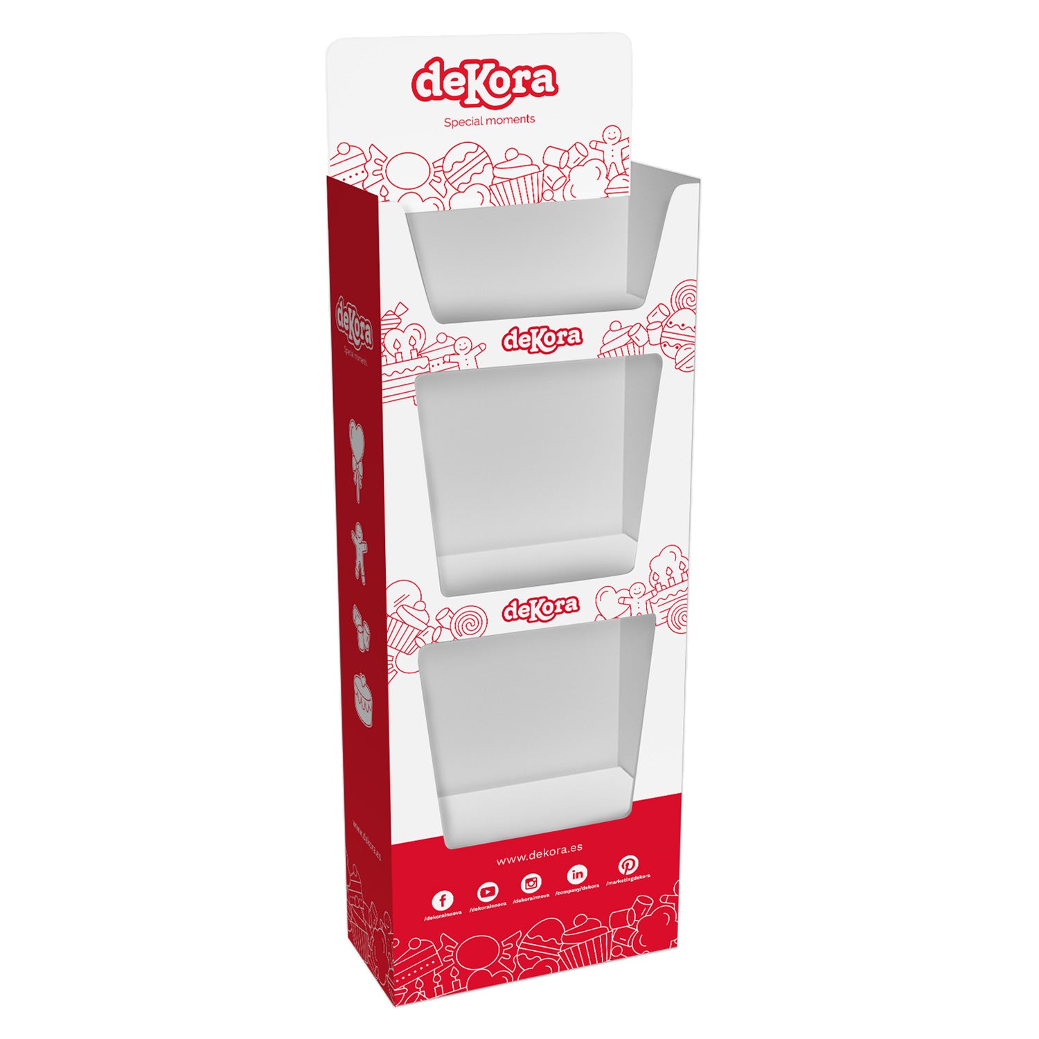 EXPOSITOR CARTÓN 3 BANDEJAS 560x360 x1480CM