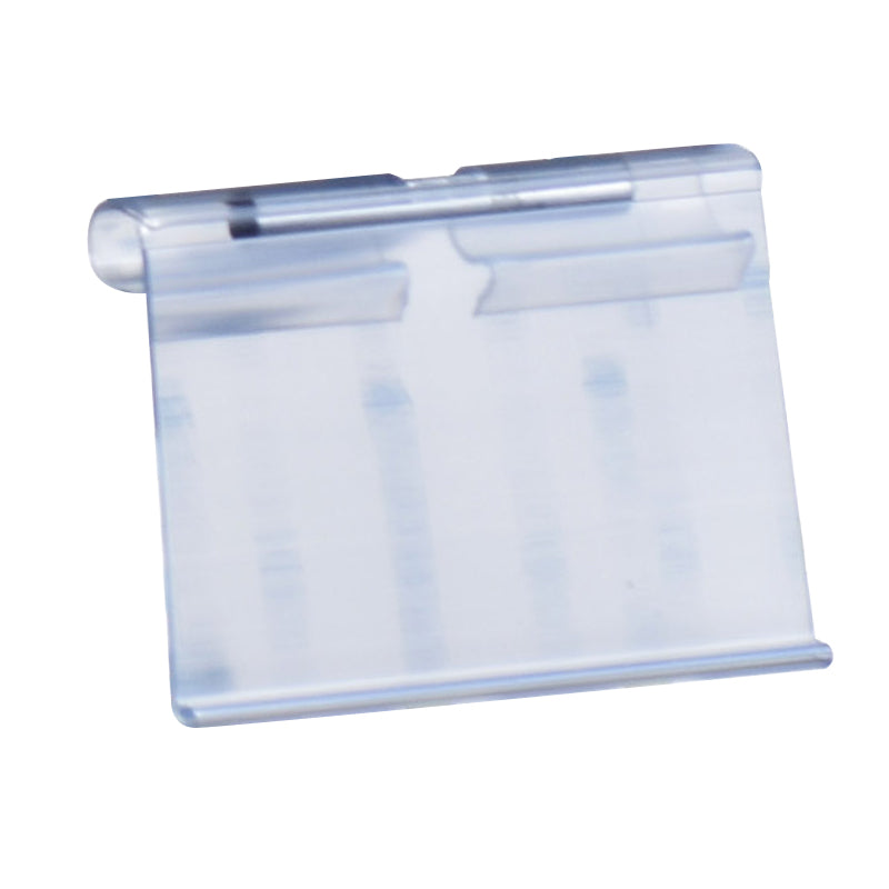 12 PLASTIC PRICE HOLDERS FOR HOOKS 40X65 MM