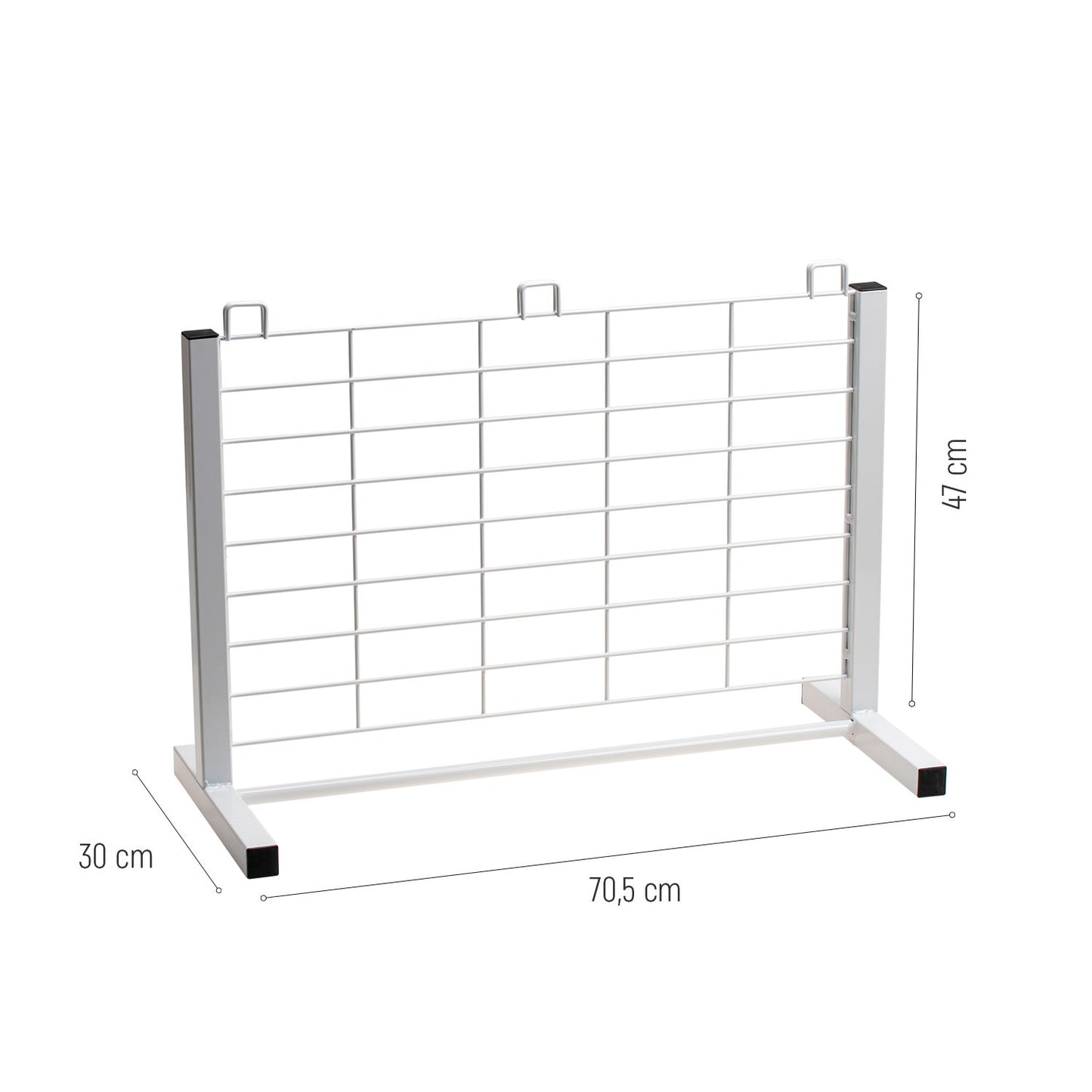 PRÉSENTOIR DE TABLE EN MÉTAL AVEC GRILLE 705X300X470MM