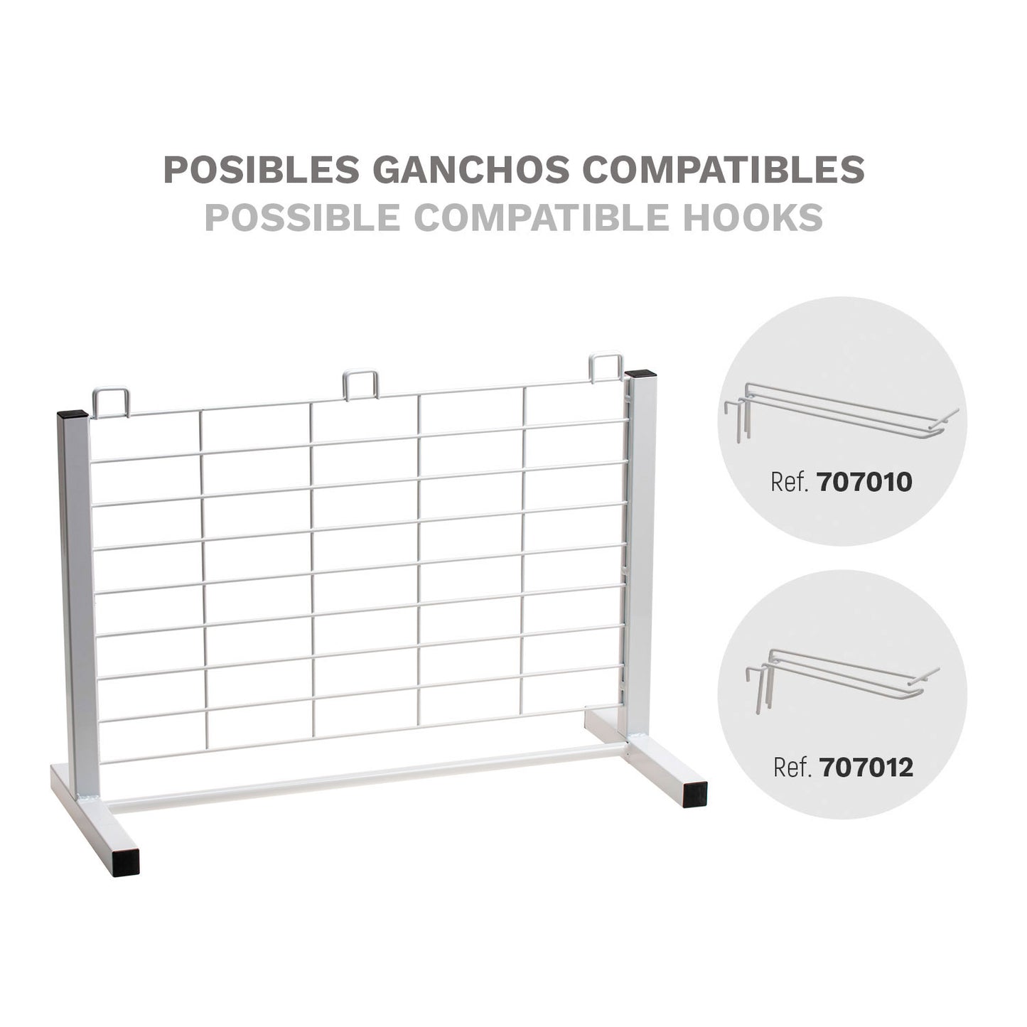 EXPOSITOR SOBREMESA DE METAL CON REJILLA 705X300X470MM