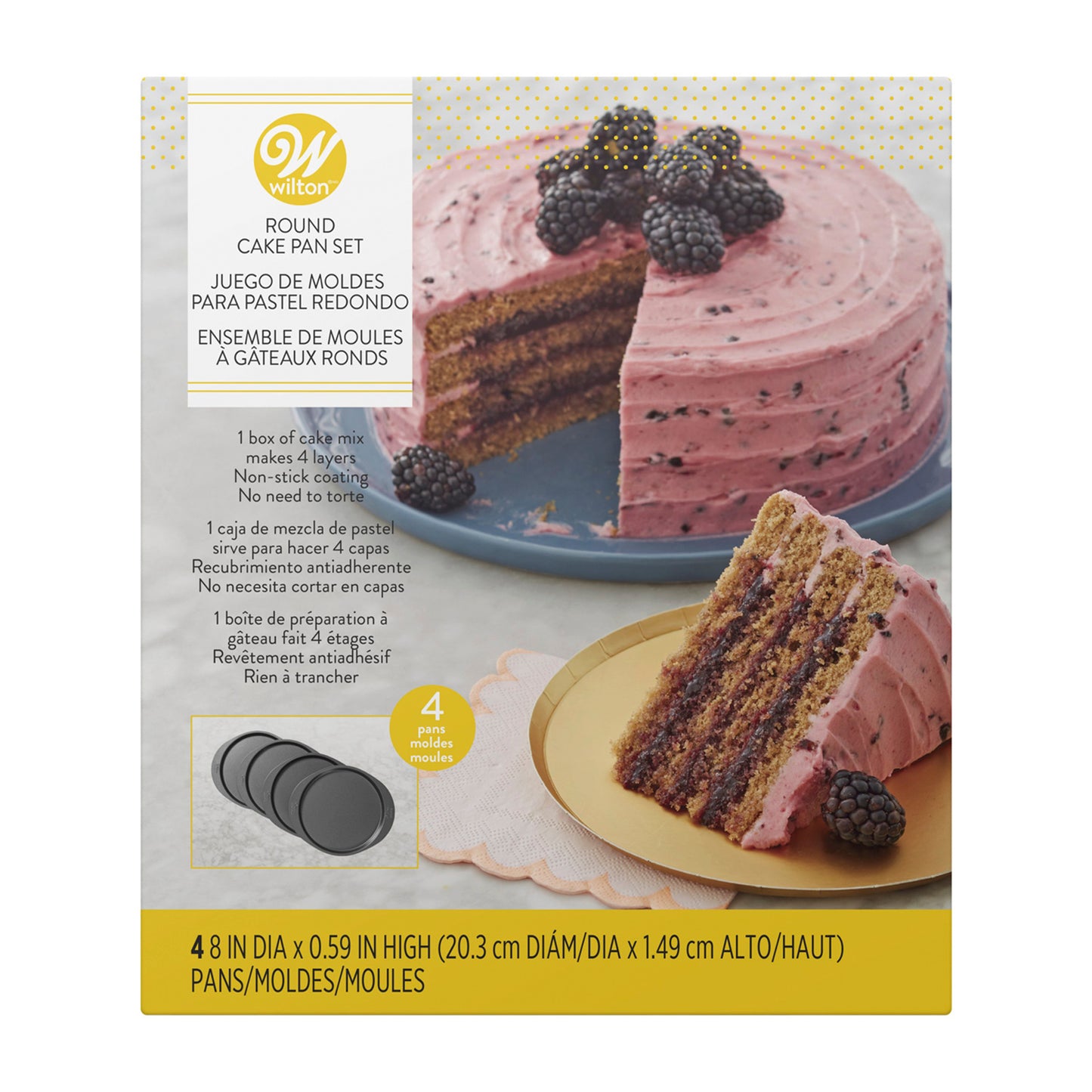 WILTON CAKE PAN EASY LAYERS  20CM  SET/4