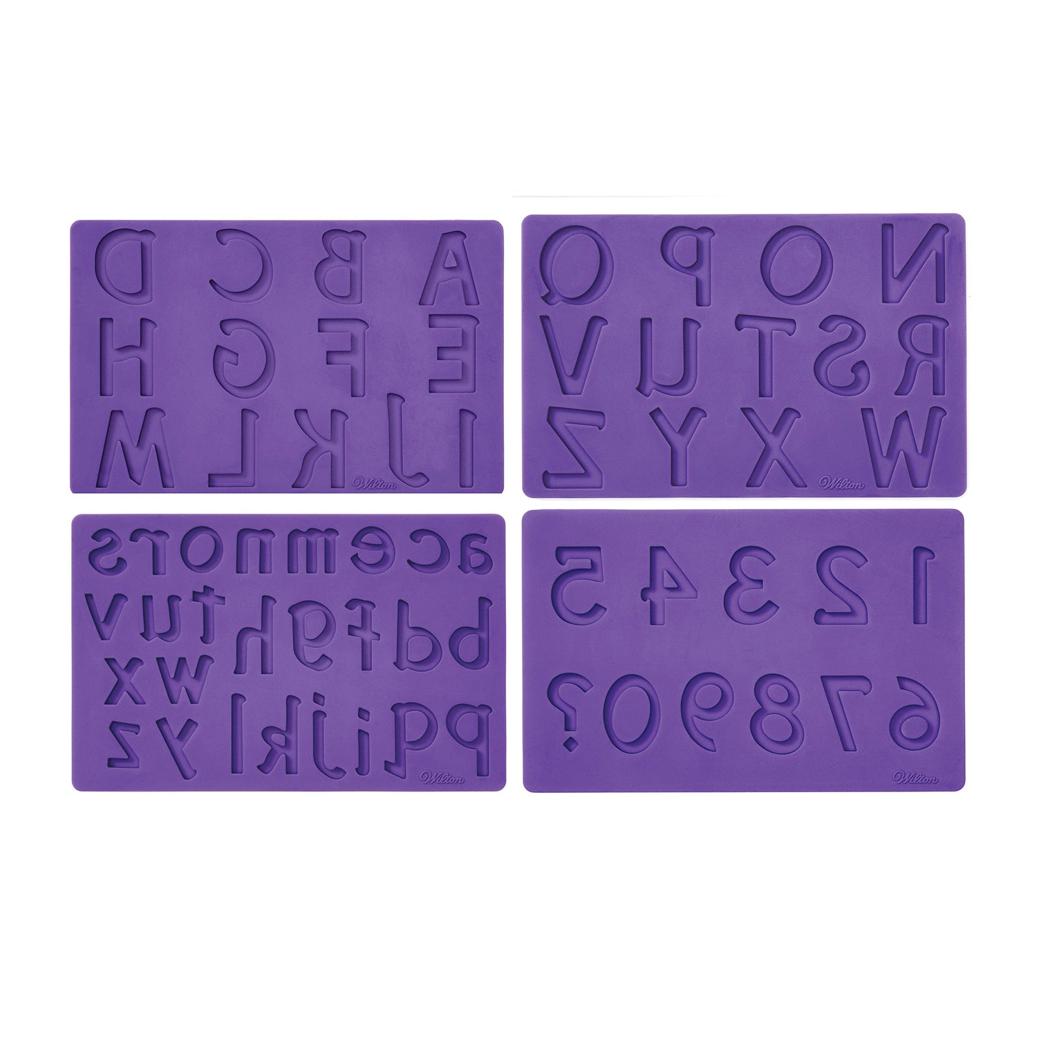 WILTON FONDANT &amp; GUM PASTE MOULD LETTERS/NUMBERS SET/4