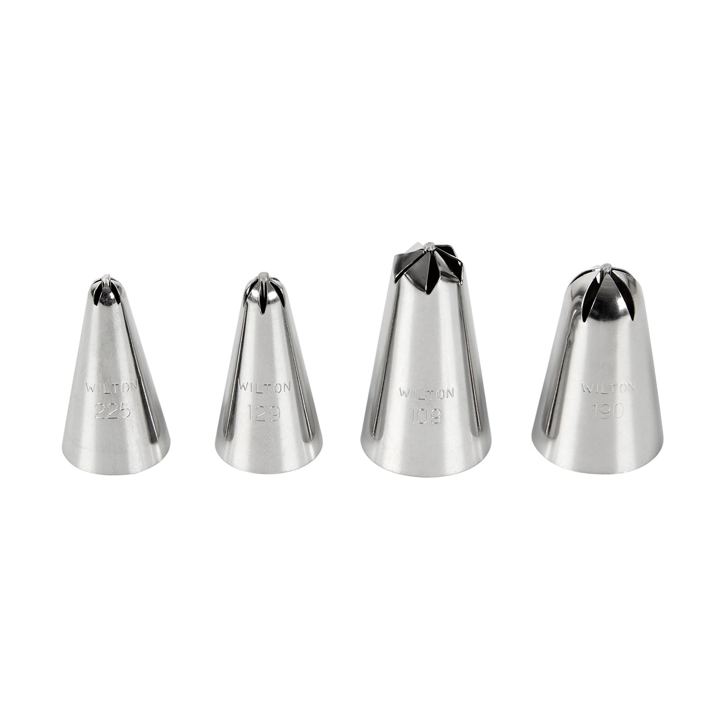WILTON DECORATING PIPING NOZZLE SET FLOWERS -109, -129, -190