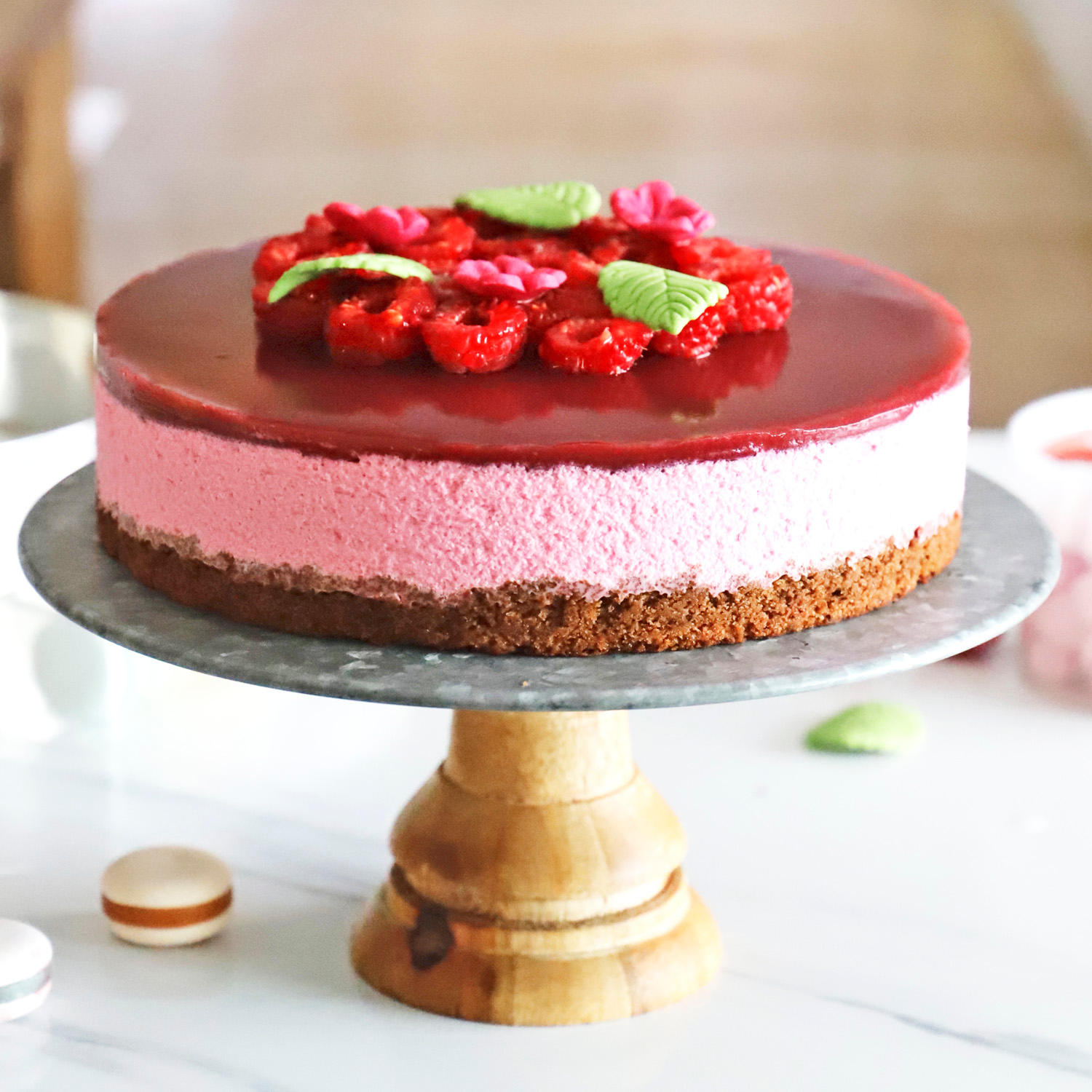 Cream and red berry millefeuille